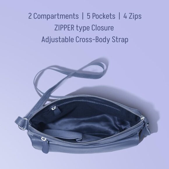 Genuine Leather Crossbody Bag for Women – Medium Size Leathure Purse, Stylish an - Picture 3 of 7